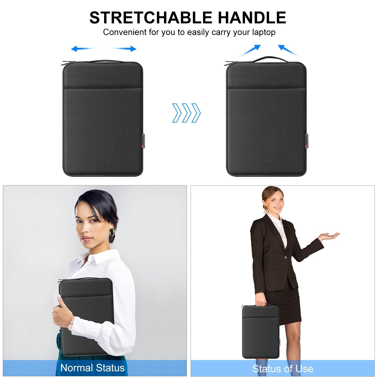 Haweel HWL7021 For 15-16.7 inch Macbook Pro 15 inch (2016) / (2018-2019) / 16 inch (2022) Slim Carrying Case Shockproof Laptop Sleeve Bag with Handle - Black Haweel HWL7021 For 15-16.7 inch Macbook Pro 15 inch (2016) / (2018-2019) / 16 inch (2022) Slim Carrying Case Shockproof Laptop Sleeve Bag with Handle - Black